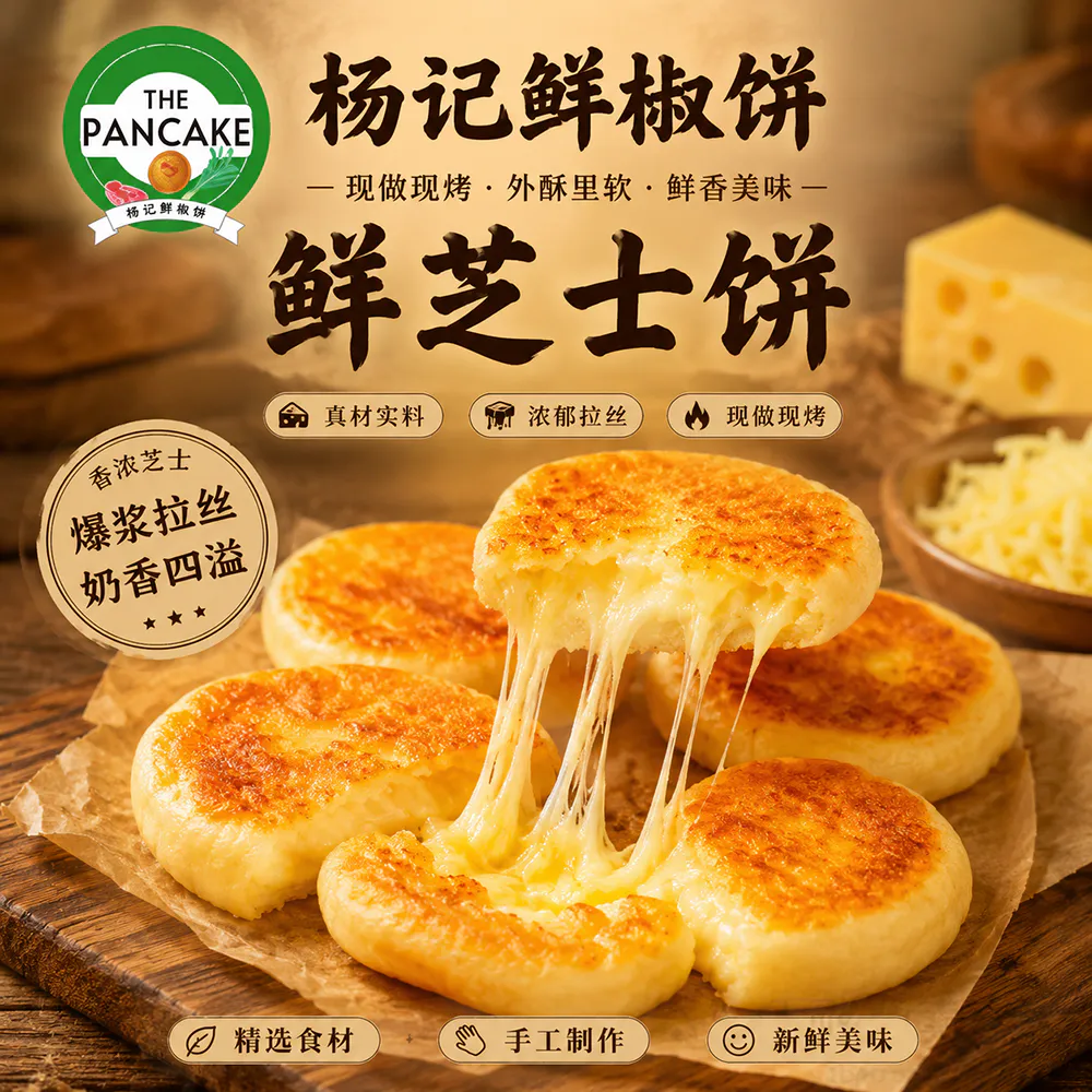 Stretchy cheesy filled baked pancake at The Pancake, a Chinese Restaurant in Flushing